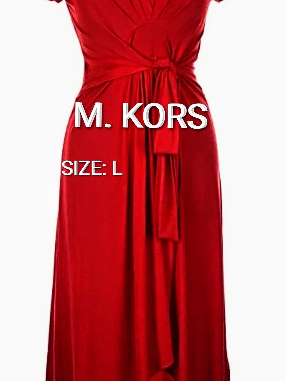 Michael Kors Red Knot-Waist Maxi Dress